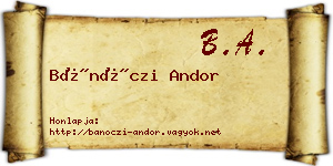 Bánóczi Andor névjegykártya
