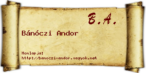 Bánóczi Andor névjegykártya