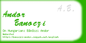 andor banoczi business card
